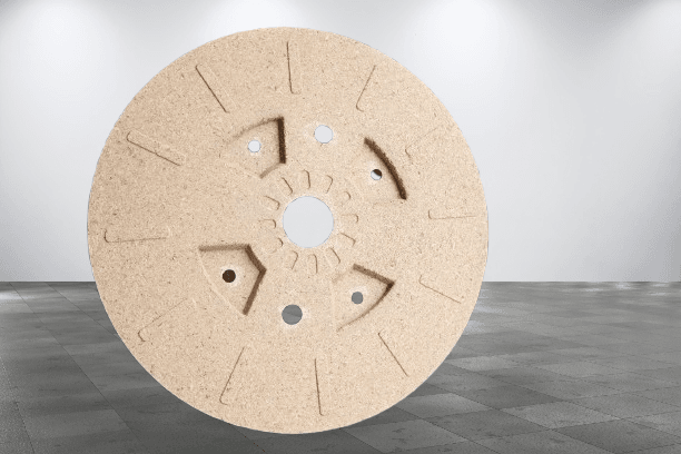 Cable drun wheels made from waste wood and wood scraps
