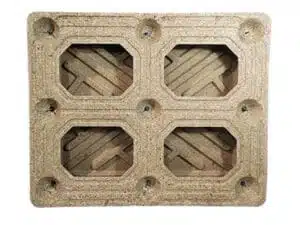 Double deck presswood pallet made from waste wood, also called double face presswood pallet with grid bottom