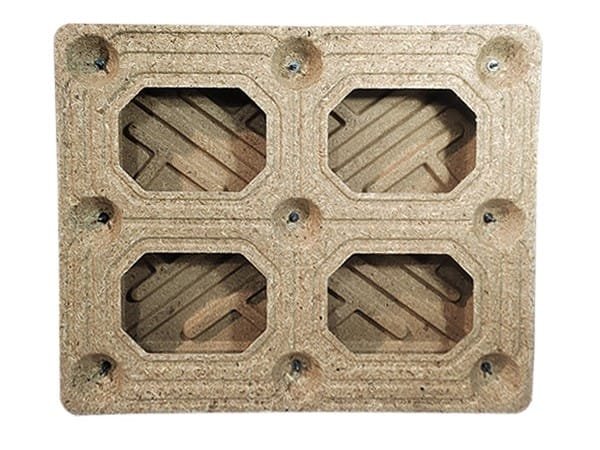 Double deck presswood pallet made from waste wood, also called double face presswood pallet