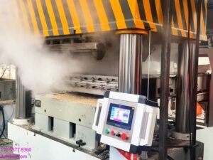fume emissions when open the presswood machine mold