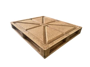 Flat Surface Double Deck presswood pallet made from recycled wood waste